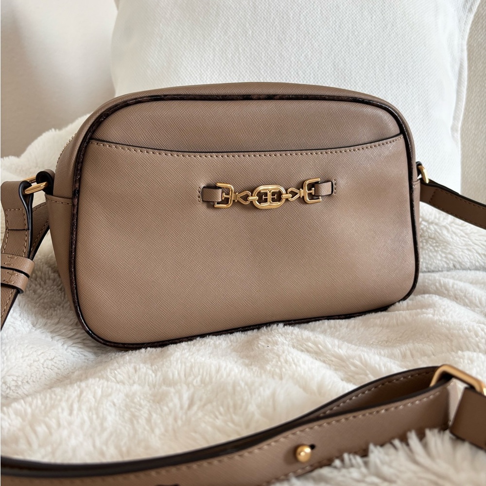 Sam Edelman Lorraine Camera Elegant Tan Crossbody Bag